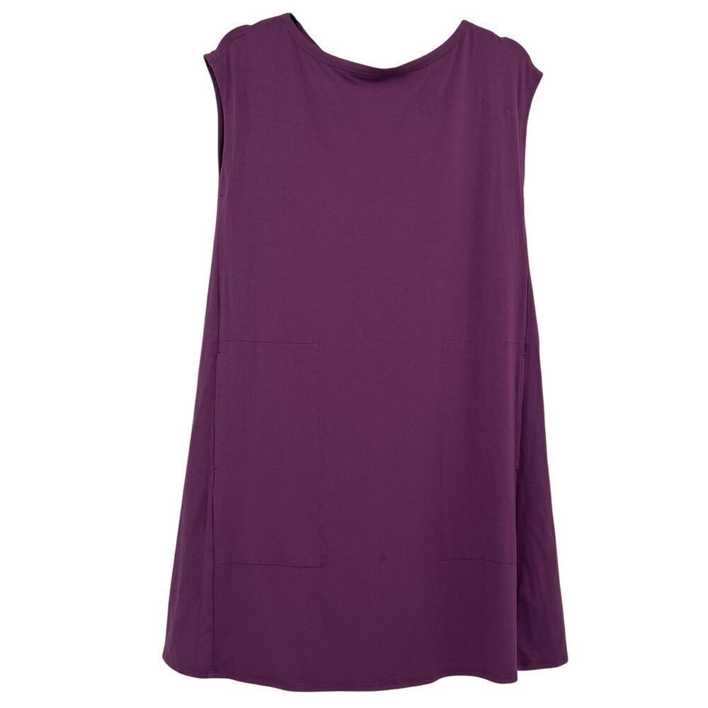 Eileen Fisher Women's Purple Twist Back Short Sleeve Dress Extra Small